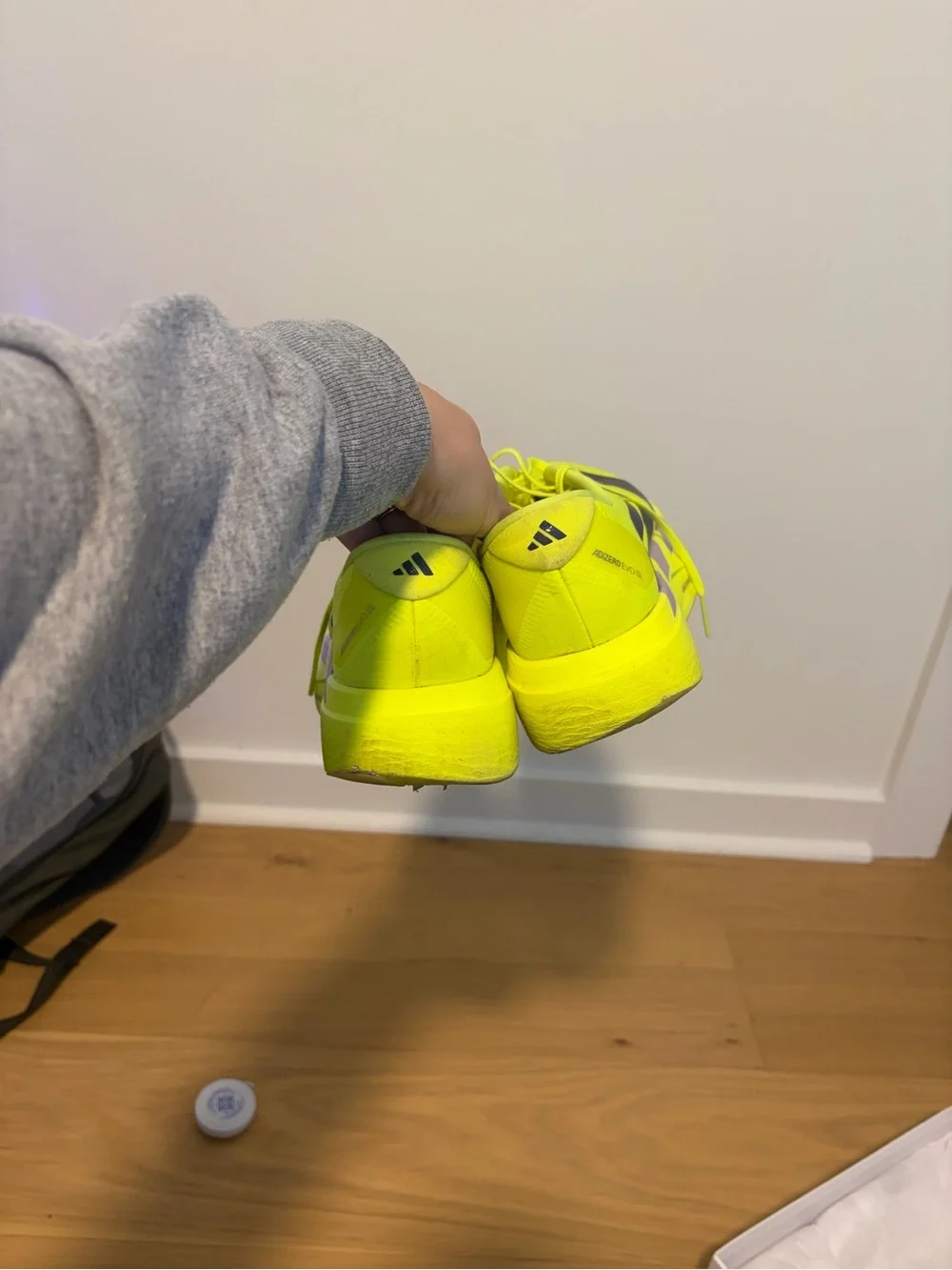 adidas Women's Adizero EVO SL Running Shoes Color: Solar Yellow/Aurora